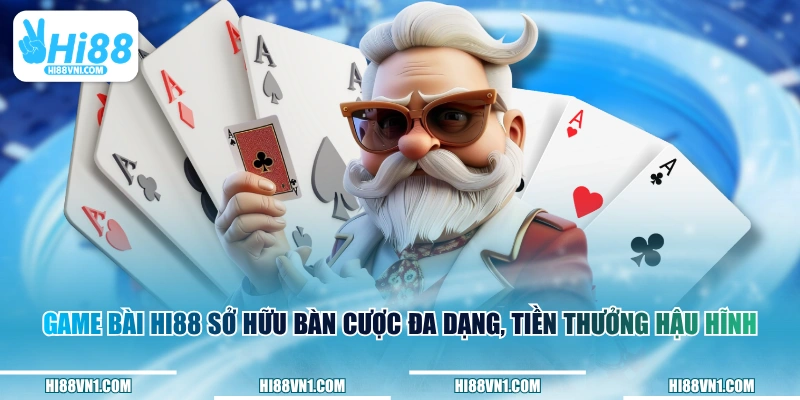 Game bài HI88 sở hữu bàn cược đa dạng, tiền thưởng hậu hĩnh
